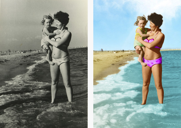 Colorize black and white photos and add color to old faded photos. sample image #0