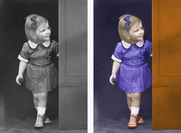 Colorize black and white photos and add color to old faded photos. sample image #1